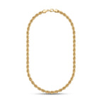 18K Yellow Gold Hollow Rope Chain Necklace