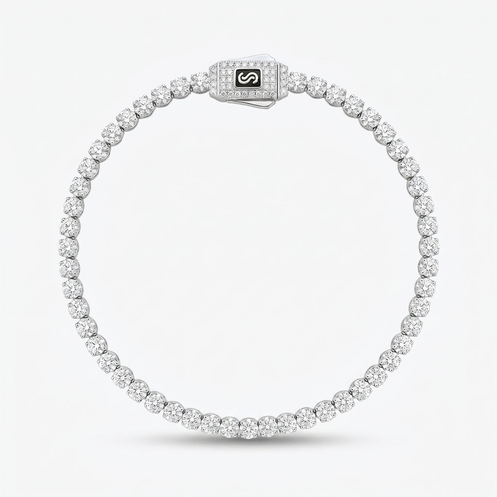 18K White Gold Tennis Bracelet