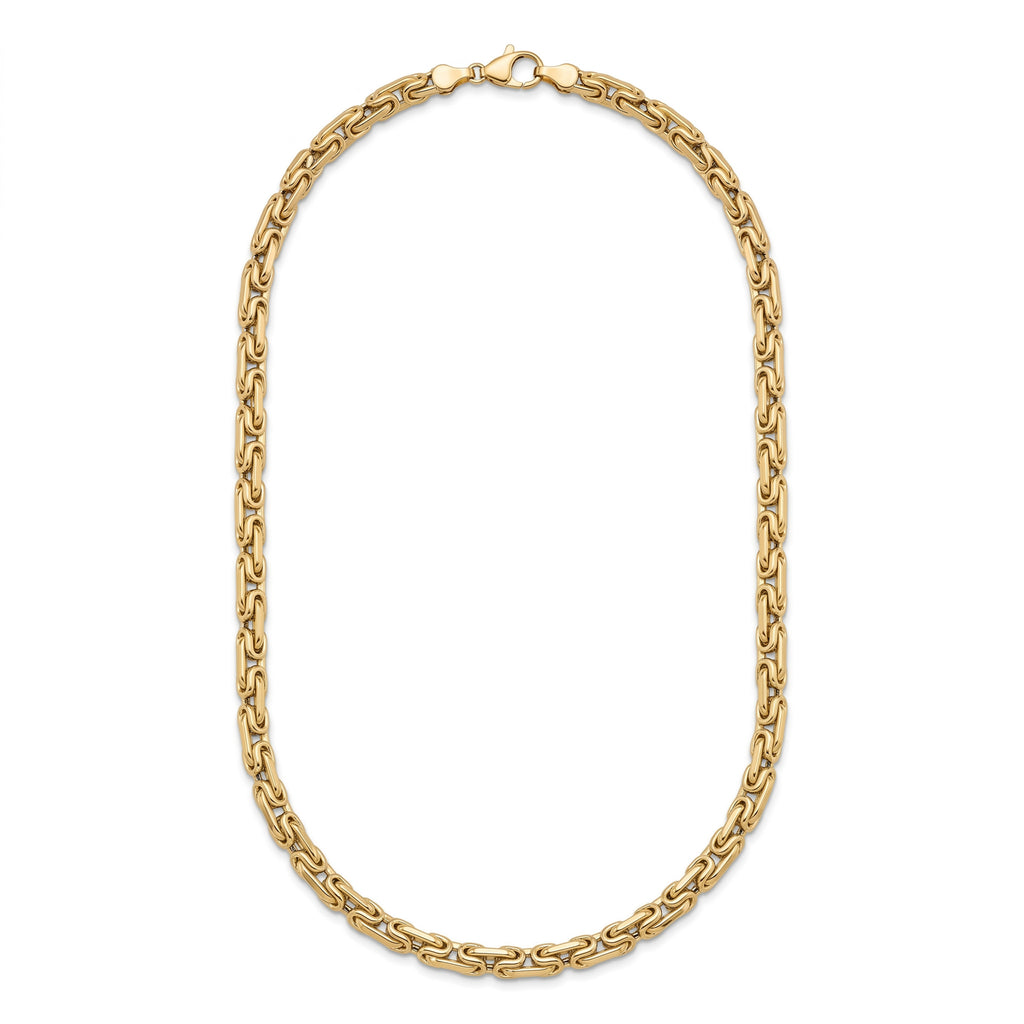 18K Gold Wide Byzantine Chain Necklace