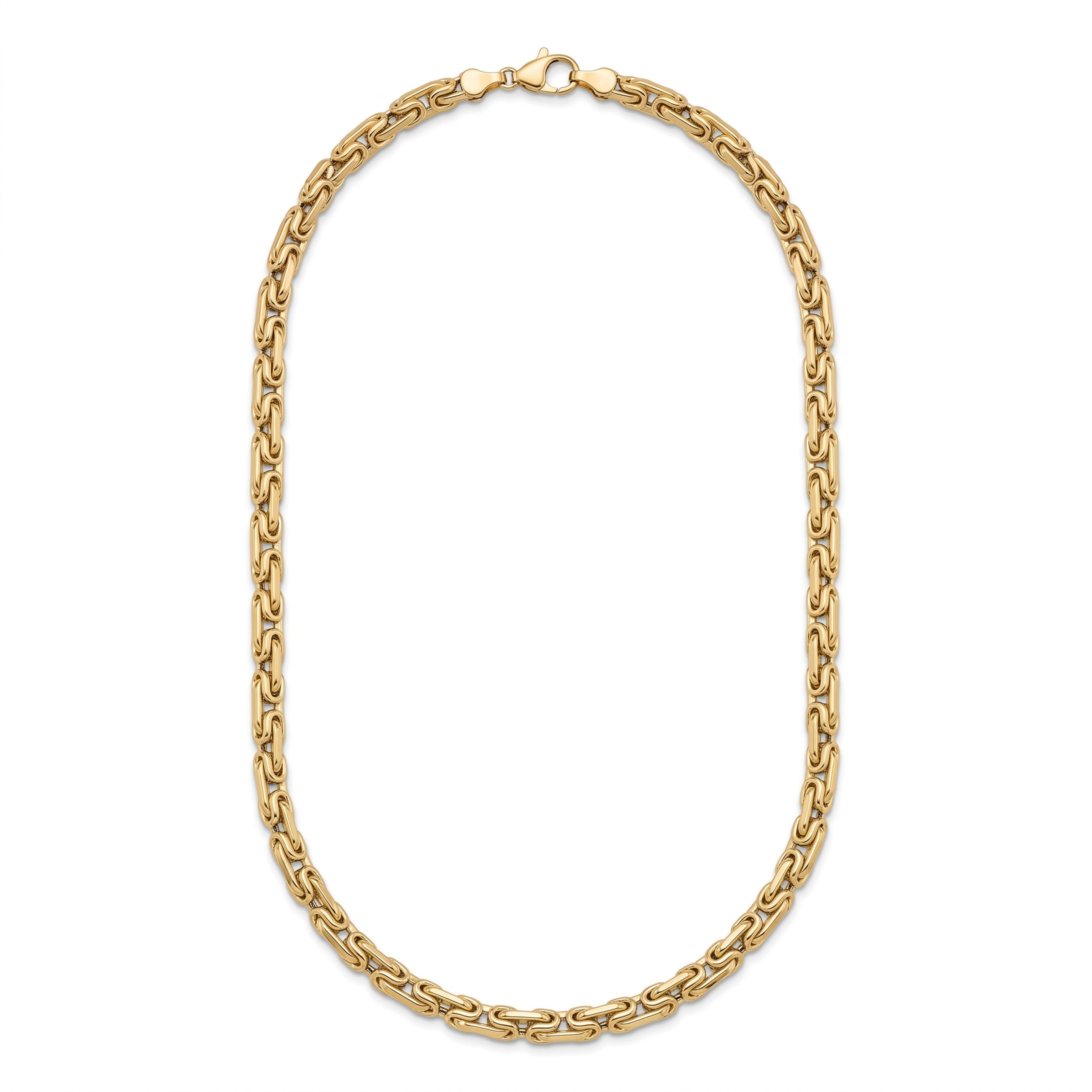 18K Gold Wide Byzantine Chain Necklace