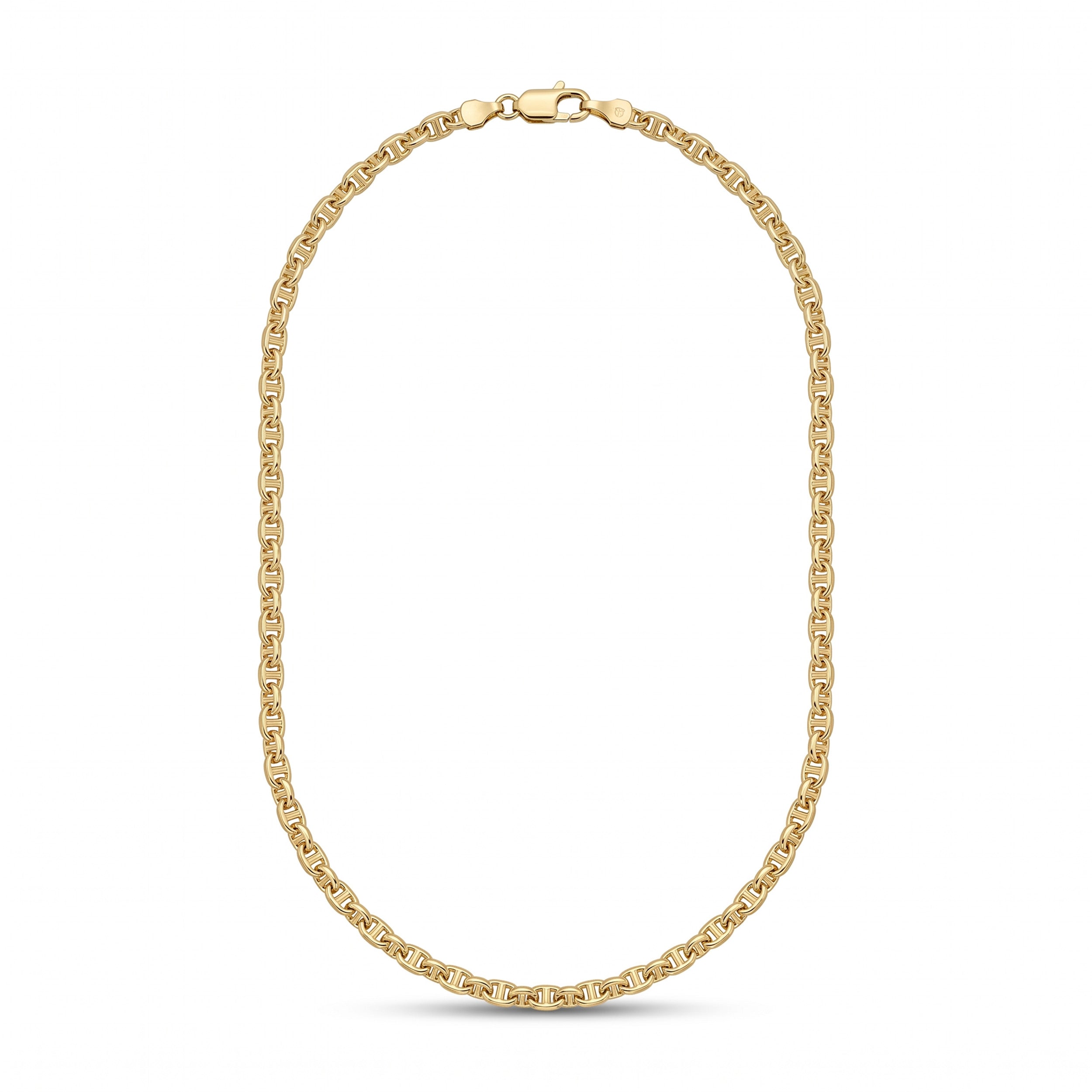 18K Yellow Gold Mariner Anchor Link Chain Necklace