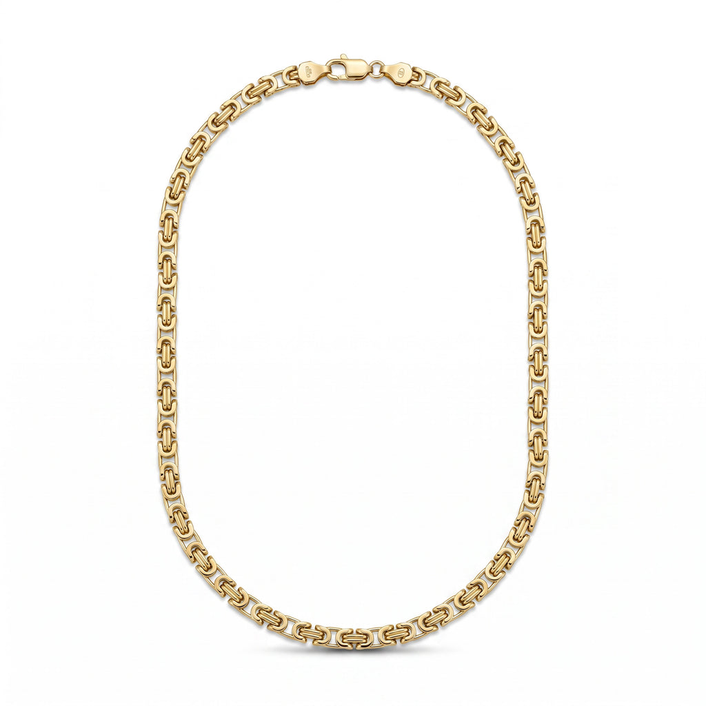 18K Gold Thin Byzantine Chain Necklace