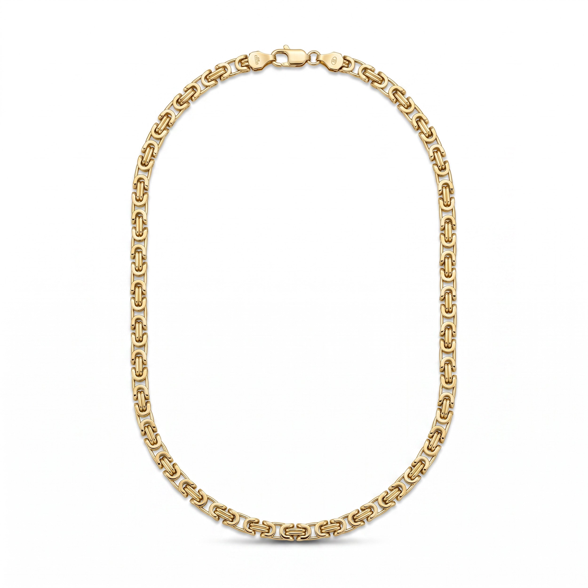 18K Gold Thin Byzantine Chain Necklace