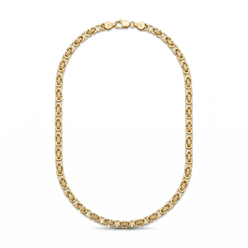 18K Gold Thin Byzantine Chain Necklace