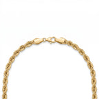 18K Yellow Gold Hollow Rope Chain Necklace