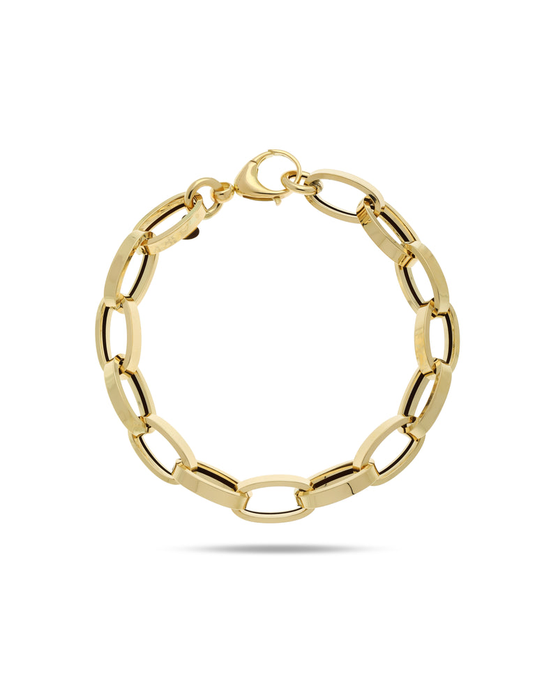18K gold chain bracelet with bold link design