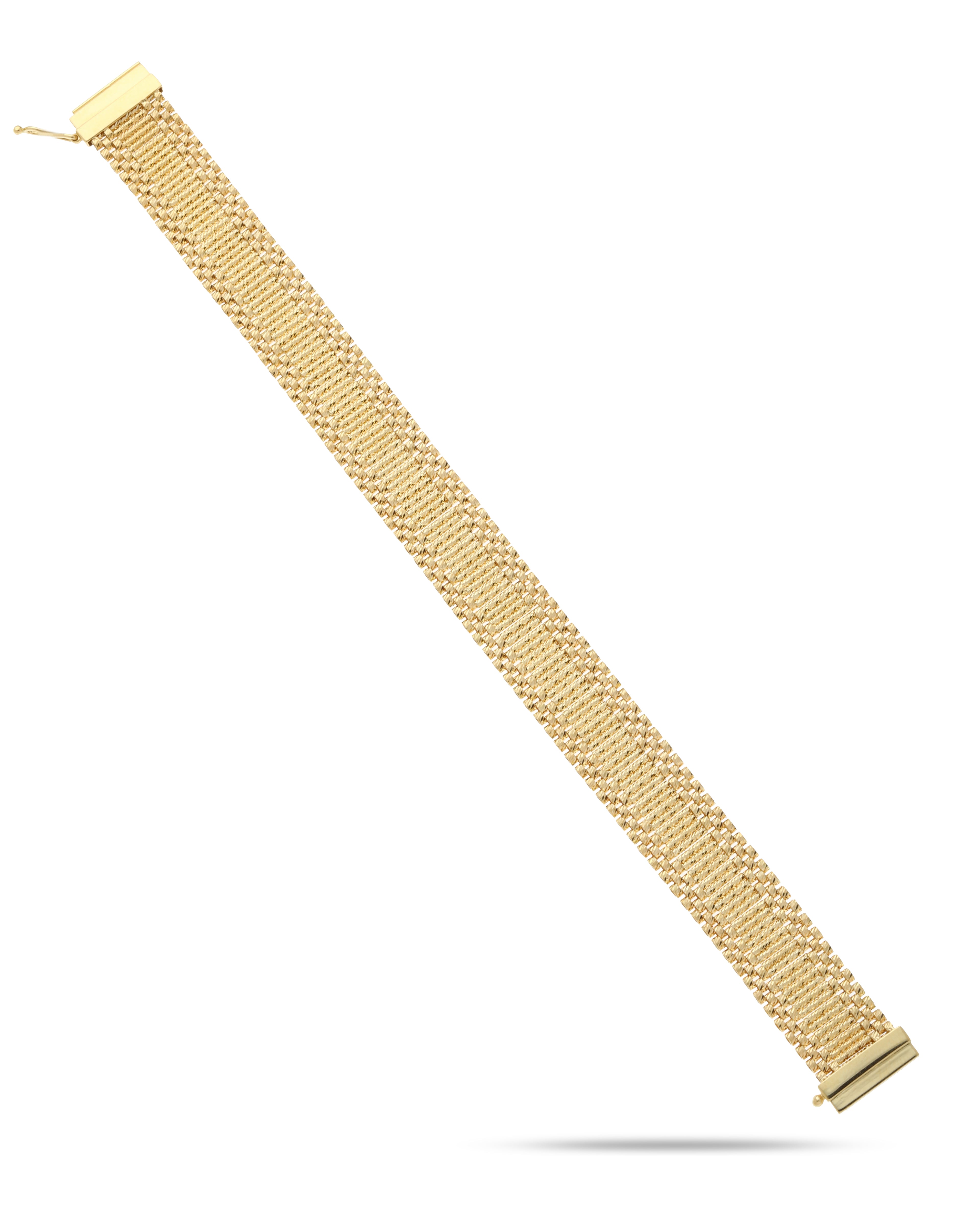 18K gold mesh bracelet with sleek woven design