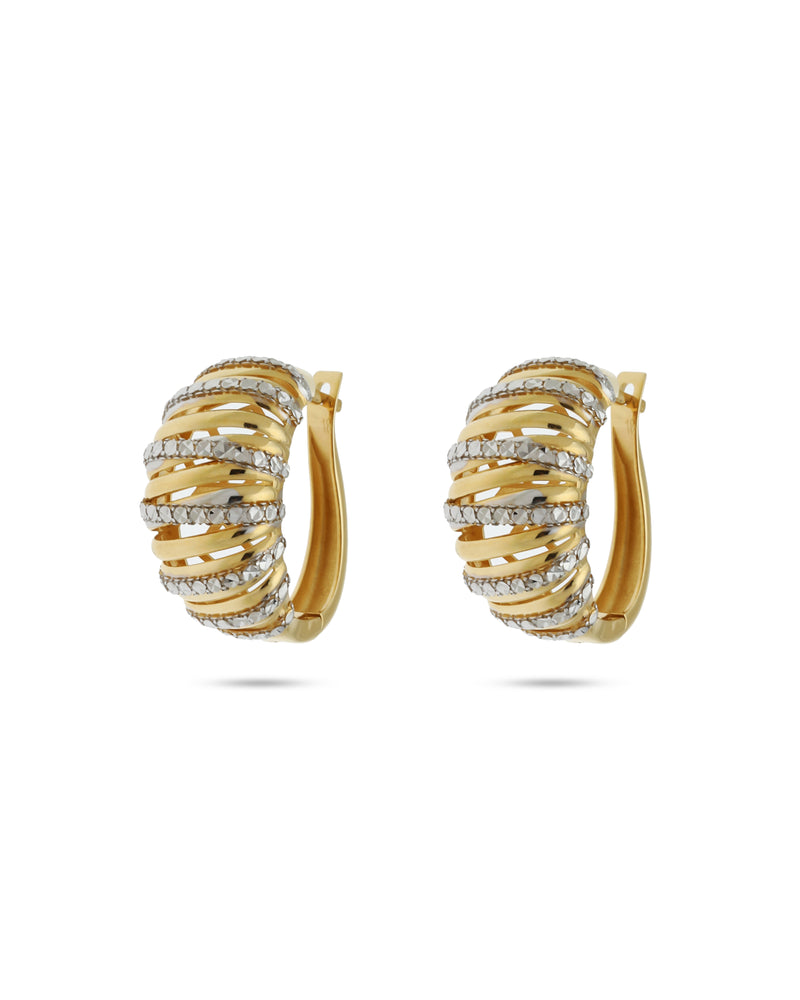 18K gold multi-layer earrings manufactured for Dubai gold jewelry wholesale