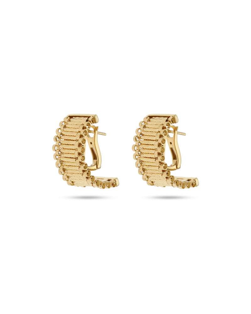 18K gold textured earrings by Roko Gold for Dubai gold jewelry wholesale