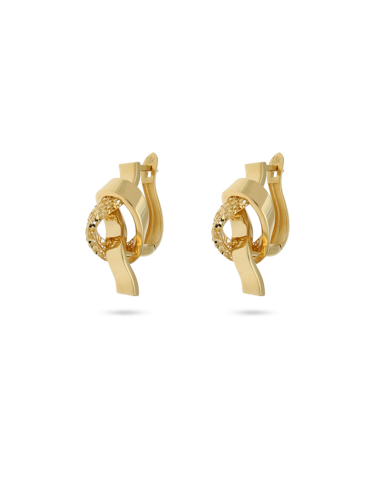 18K gold twisted earrings by Roko Gold for Dubai jewelry wholesale