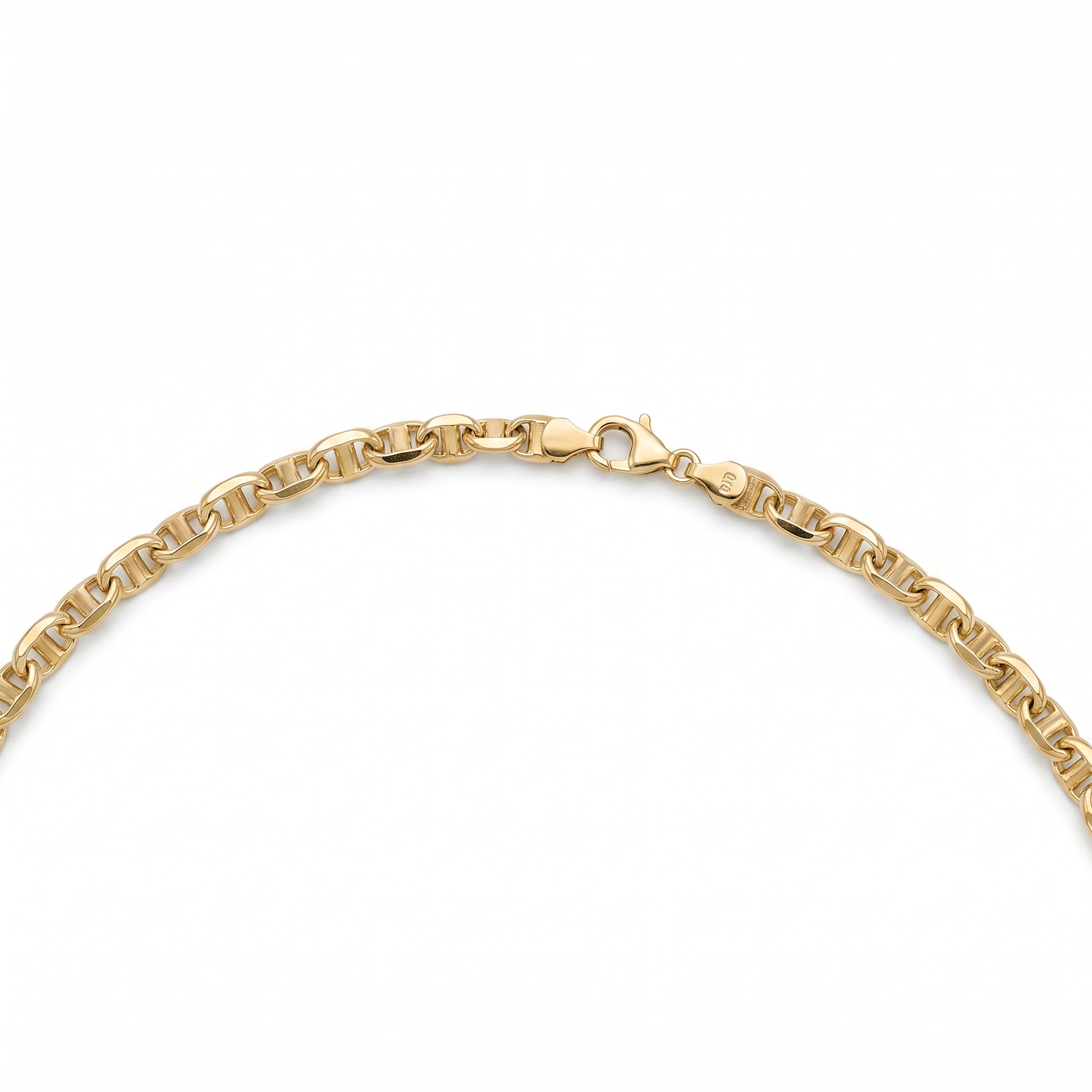 18K Yellow Gold Mariner Anchor Link Chain Necklace