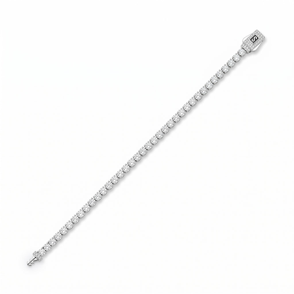18K White Gold Tennis Bracelet