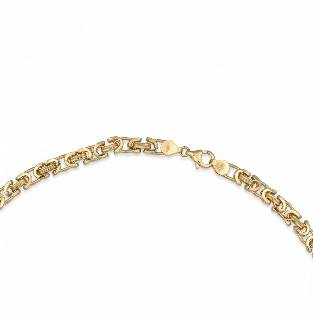 18K Gold Thin Byzantine Chain Necklace