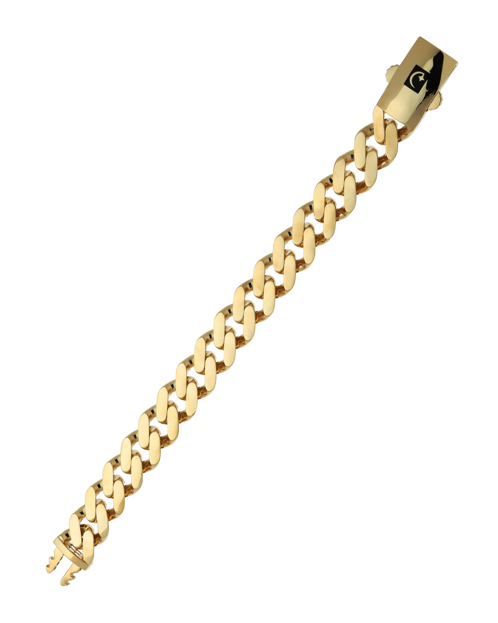 Close up detail gold bracelets for women interlocking chain