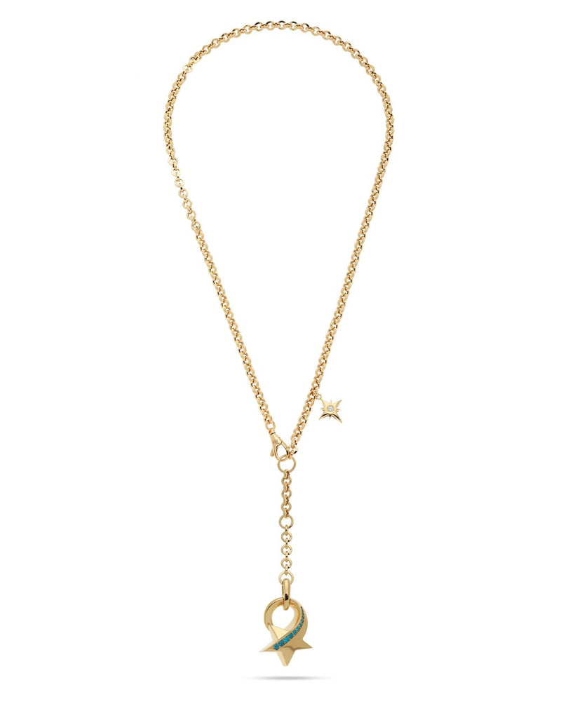 Layered Cross Drop Gold Necklace ROKO