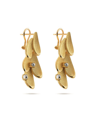 Golden Leaf Design Gold Earings ROKO