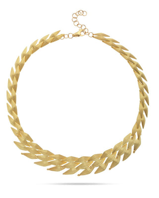 Aurora Imperial Leaf Statement Necklace – 18K Gold Necklace ROKO