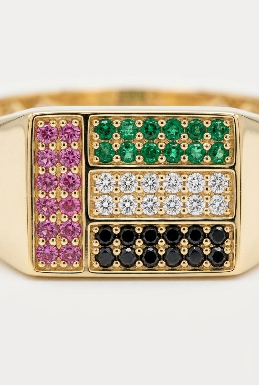 UAE jewelry ring gold polished band detail
