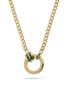 Emerald Halo Green Drop Pendant Necklace ROKO