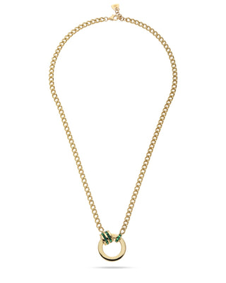 Emerald Halo Green Drop Pendant Necklace ROKO