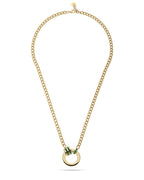 Emerald Halo Green Drop Pendant Necklace ROKO