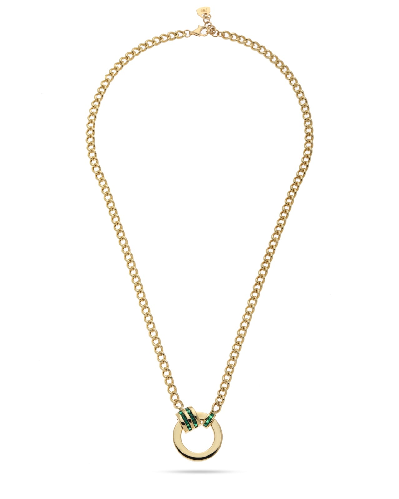 Emerald Halo Green Drop Pendant Necklace ROKO