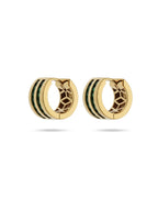 Emerald Halo Classic Gold Stud Earrings ROKO