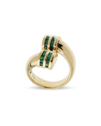 Emerald Halo Stripe Statement Ring ROKO