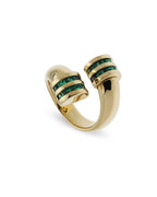 Emerald Halo Stripe Statement Ring ROKO