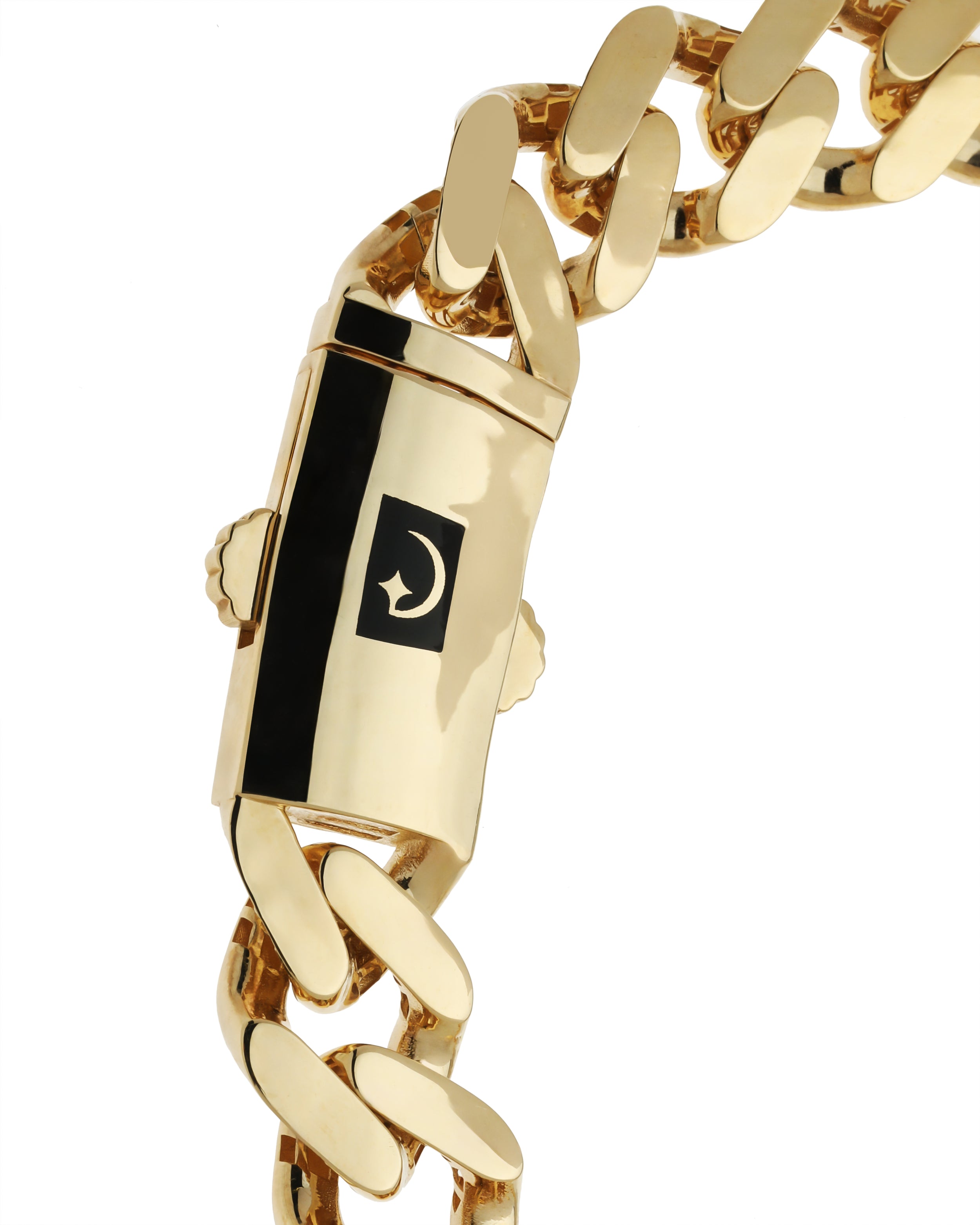 closeup of Statement gold necklace