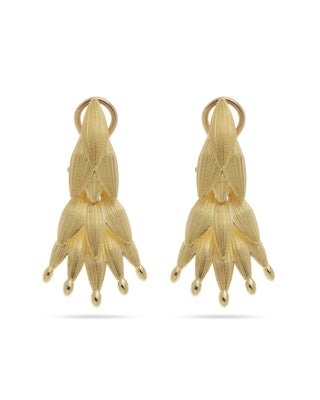 Aurora Cascade Leaf Drop Earrings – 18K Gold Jewellery Dubai ROKO