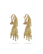 Aurora Cascade Leaf Drop Earrings – 18K Gold Jewellery Dubai ROKO